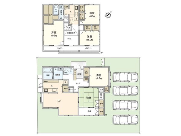 薬師が丘4丁目 戸建 間取図(平面図) 薬師が丘4丁目 戸建 間取図(平面図)
