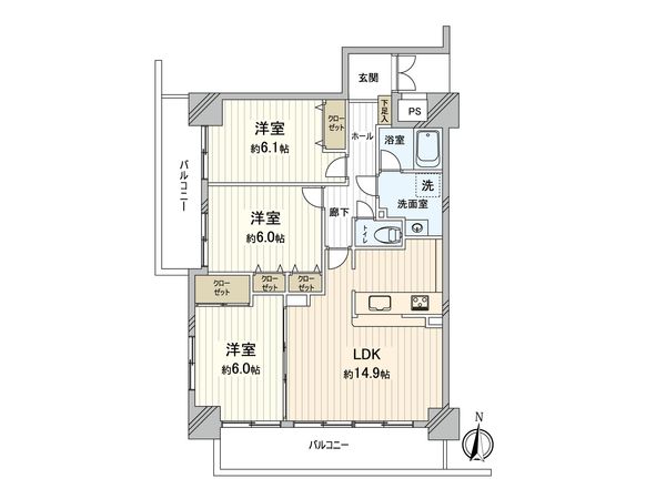 シティプラザ五日市駅前 間取図(平面図)