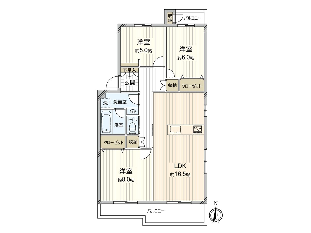 鈴が峰第4住宅 8号棟 間取図(平面図) 間取図(平面図)