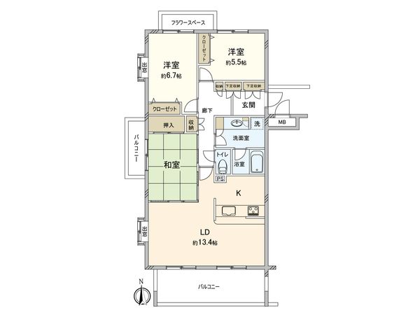 井口台パークスクエア A棟 間取図(平面図) 井口台パークスクエア A棟 間取図(平面図)