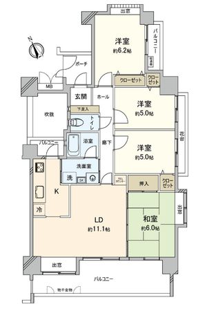 五日市ヒューマンズ 間取図(平面図)