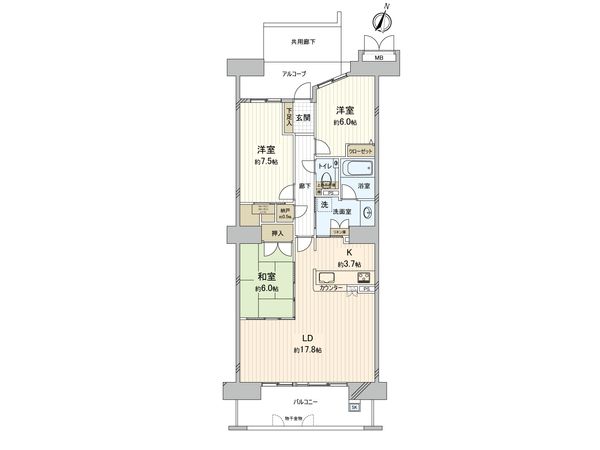 グランスイート五日市駅前イーストガーデン 間取図(平面図)