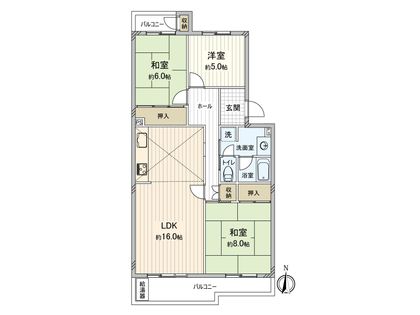 鈴が峰第4住宅 7号棟 間取図(平面図)