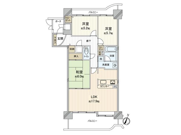 パラッシオ楽々園シービスタ 間取図(平面図) 間取図(平面図)