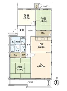 鈴が峰第4住宅 8号棟 間取図(平面図)