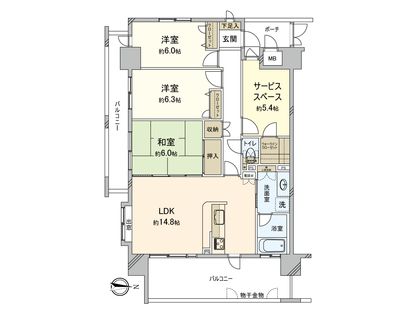 ナタリーマリナタウンイーストブリッジ弐番館 間取図(平面図)