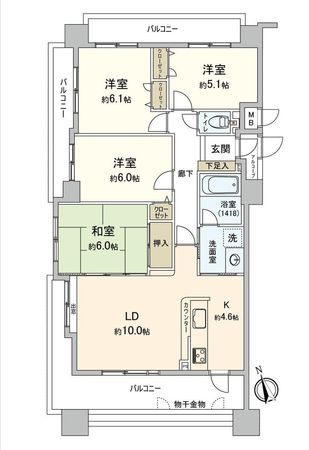 アスティア皆賀 間取図(平面図)