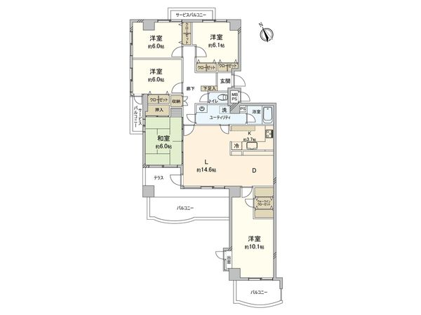 ヒルズ梅ヶ台 間取図(平面図) ヒルズ梅ヶ台 間取図(平面図)