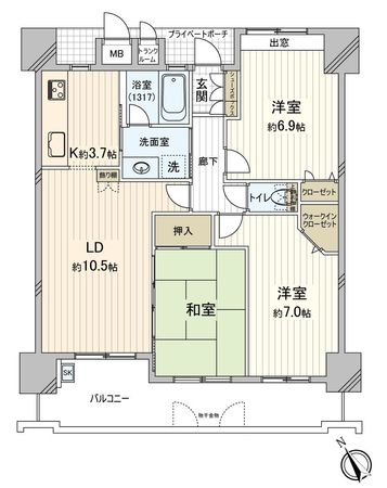 ディーレスティア庚午 間取図(平面図) ディーレスティア庚午 間取図(平面図)