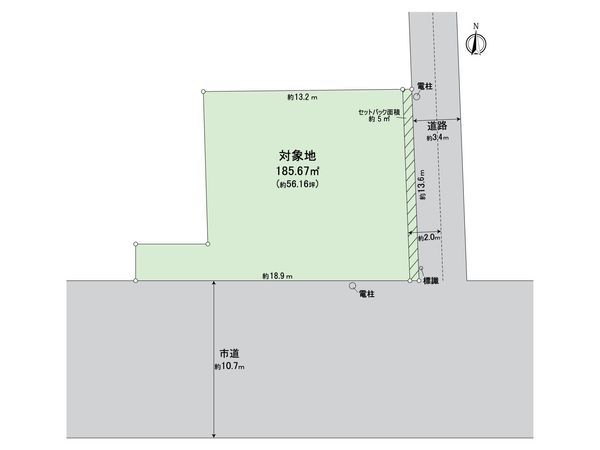 番町二丁目土地 地形図