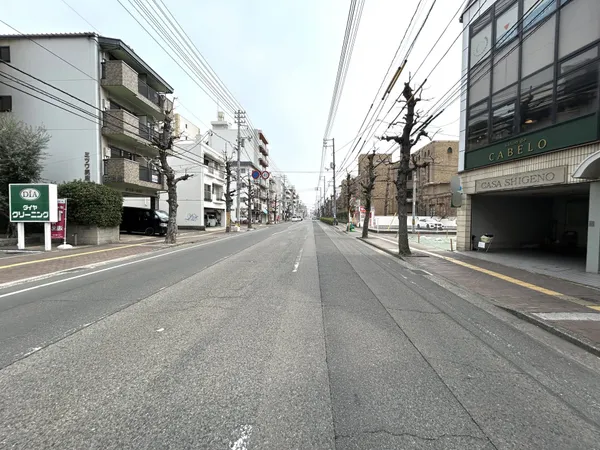 北東側前面道路（岡山大学病院通り）