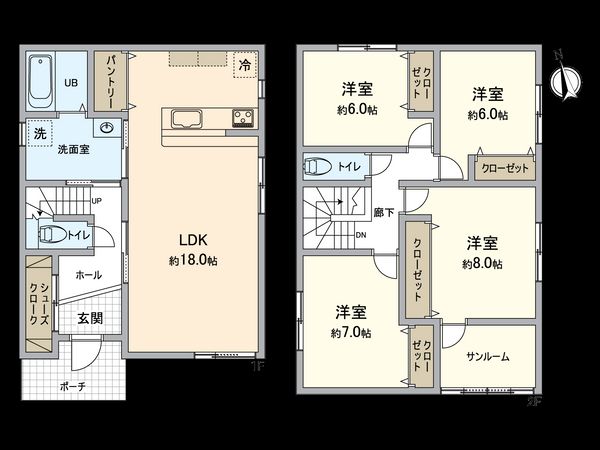 四御神新築1号棟 間取図(平面図)