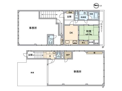 丸の内一丁目事務所付き戸建 間取図(平面図)