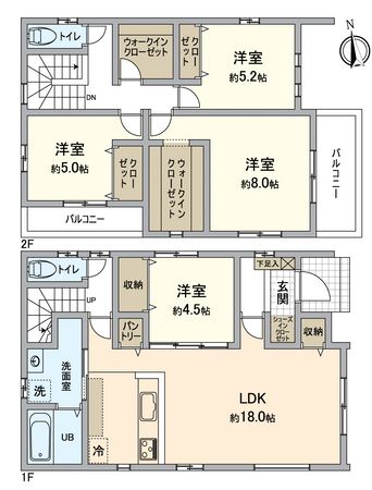 泉田一丁目新築2号棟 間取図(平面図) 泉田一丁目新築2号棟 間取図(平面図)