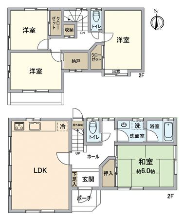 伊島町三丁目戸建 間取図(平面図) 伊島町三丁目戸建 間取図(平面図)
