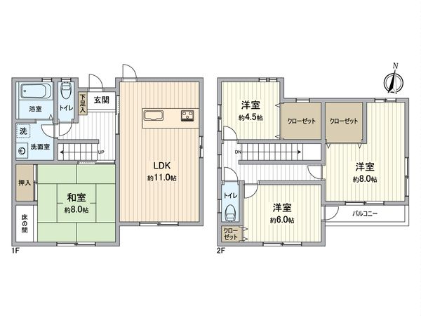 津高戸建 間取図(平面図) 津高戸建 間取図(平面図)
