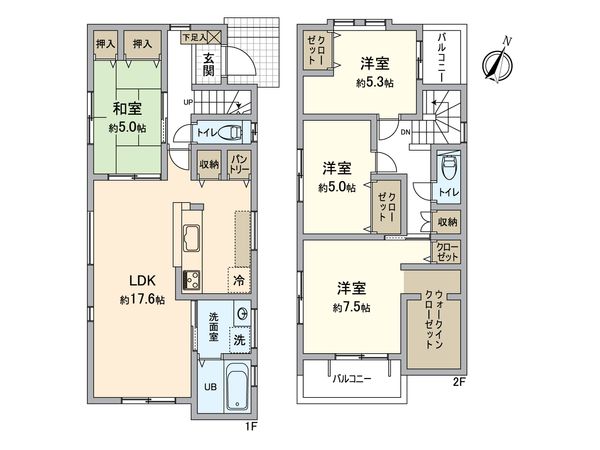福島四丁目新築 間取図(平面図) 間取図(平面図)