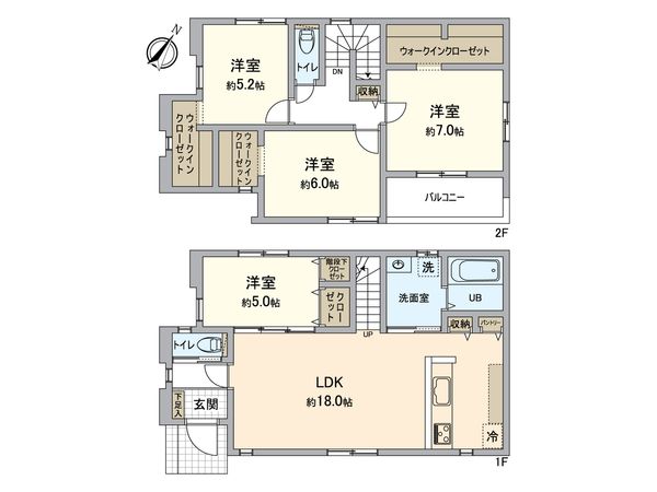 福島二丁目新築 間取図(平面図) 間取図(平面図)