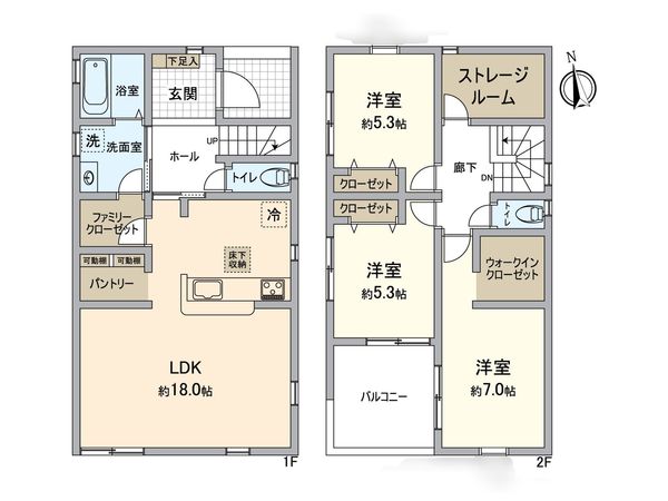 三浜町二丁目新築 間取図(平面図) 三浜町二丁目新築 間取図(平面図)