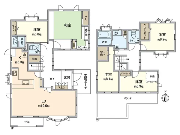 便利な全居室収納スペース付！5LDKのゆっったりとした戸建です。