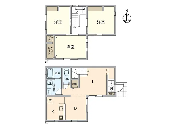 ファミリーにおすすめの3LDK。南向きLDKで日当たりにこだわったお住まい。コミュニケーションを育むリビング階段です。