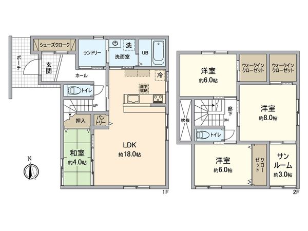 益野町新築 間取図(平面図) 益野町新築 間取図(平面図)