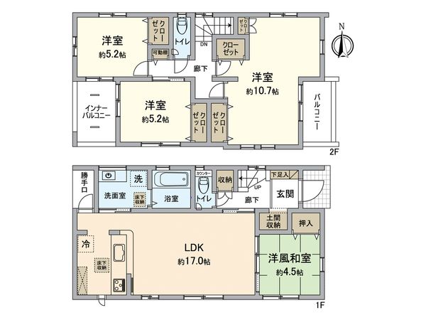 国府市場新築戸建 間取図(平面図) 国府市場新築戸建 間取図(平面図)