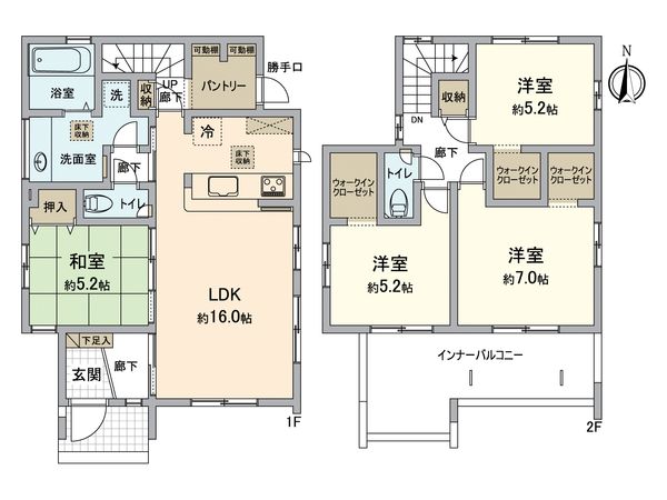 四御神新築2号棟 間取図(平面図) 四御神新築2号棟 間取図(平面図)