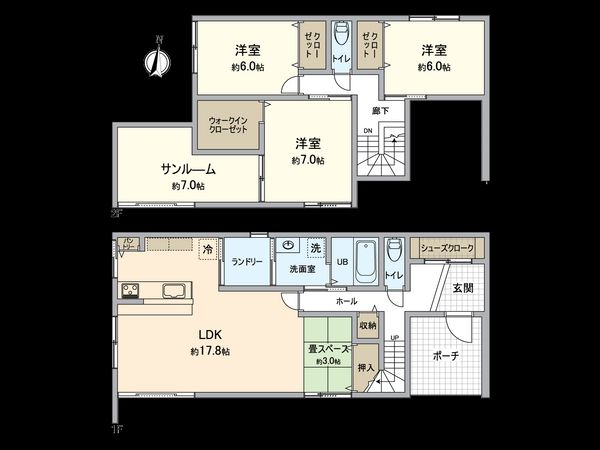 津高新築 間取図(平面図) 津高新築 間取図(平面図)