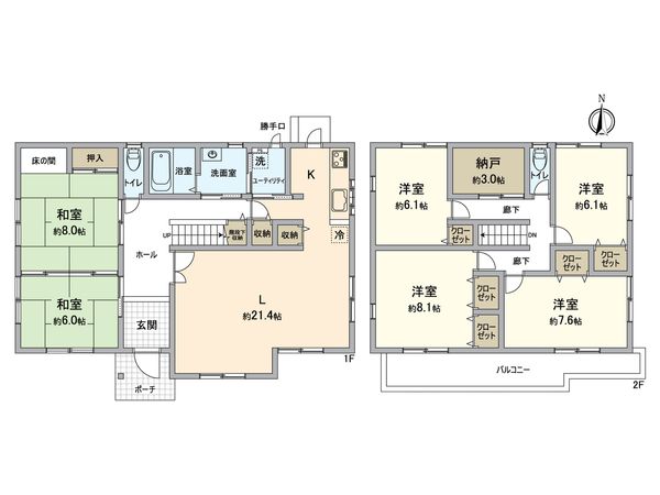 倉富戸建 間取図(平面図) 倉富戸建 間取図(平面図)