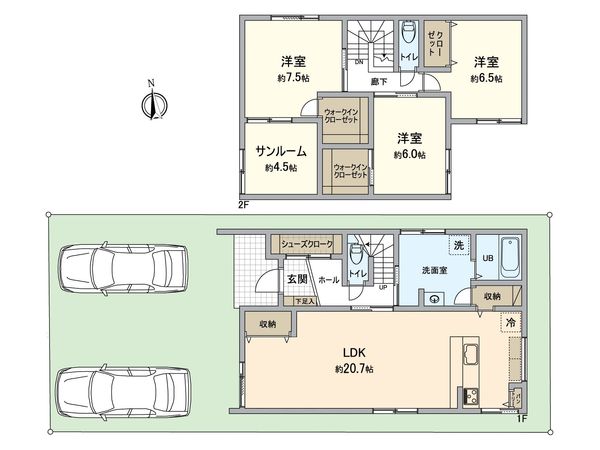 益野町新築戸建 間取図(平面図) 益野町新築戸建 間取図(平面図)