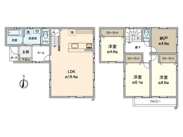 ファミリーにおすすめの3SLDK。寝室、お子様のお部屋など分けた使い方が可能です。