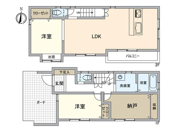 便利な全居室収納スペース付！ナカタホーム岡山施工の2SLDK