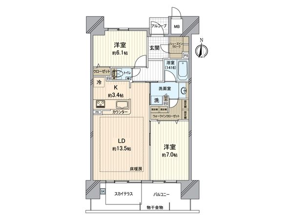 ロイヤルガーデンシティ桑田町 間取図(平面図)