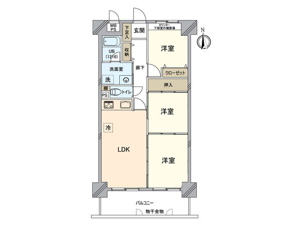 ライオンズマンション岡山南 間取図(平面図) ライオンズマンション岡山南 間取図(平面図)