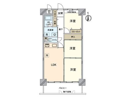 ライオンズマンション岡山南 間取図(平面図)