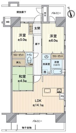 アルファライフ岡大医学部前 間取図(平面図) アルファライフ岡大医学部前 間取図(平面図)