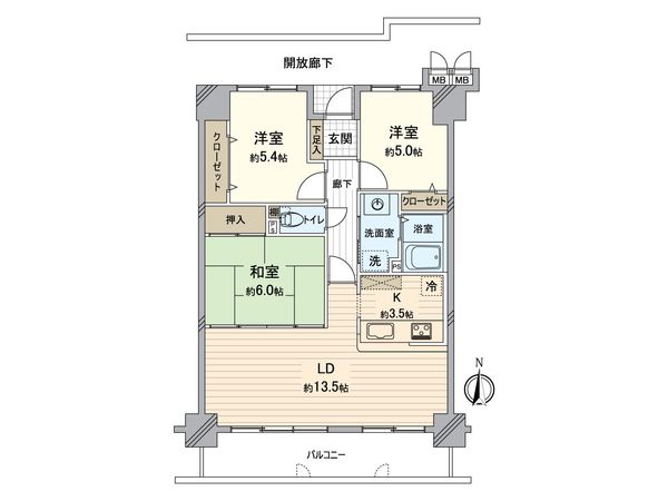 サーパス東島田 間取図(平面図)