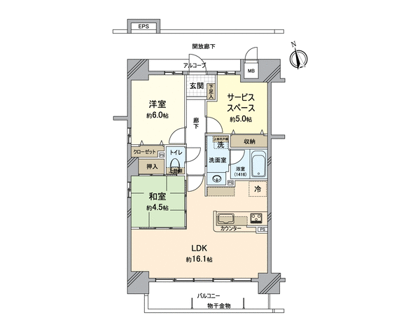 アルファライフ門田屋敷 便利な全居室収納スペース付！2SLDKの角部屋です。