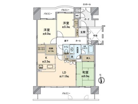 ピュアグランデ中井町 各居室の収納に加え、トランクルームなど収納スペースが豊富な3LDKのお部屋です。