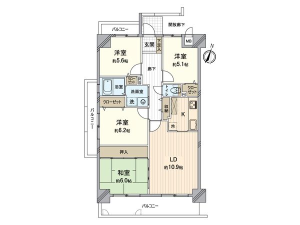 サーパス津高 間取図(平面図) サーパス津高 間取図(平面図)