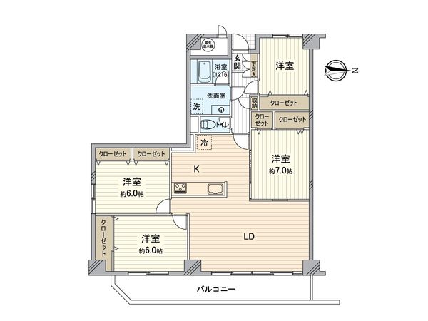 北方マンション 間取図(平面図) 北方マンション 間取図(平面図)