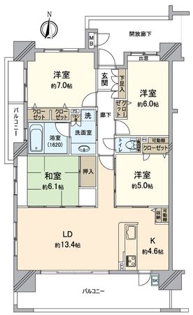 アウルステージ伊島北町 間取図(平面図)