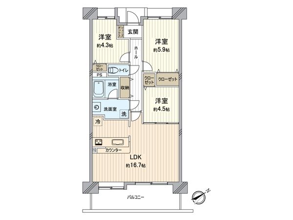 ディアステージ操山 間取図(平面図) ディアステージ操山 間取図(平面図)
