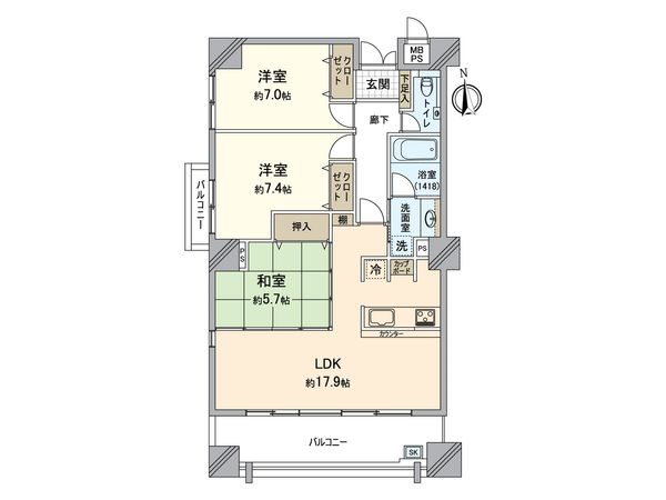 プログレス鹿田本町 間取図(平面図) プログレス鹿田本町 間取図(平面図)