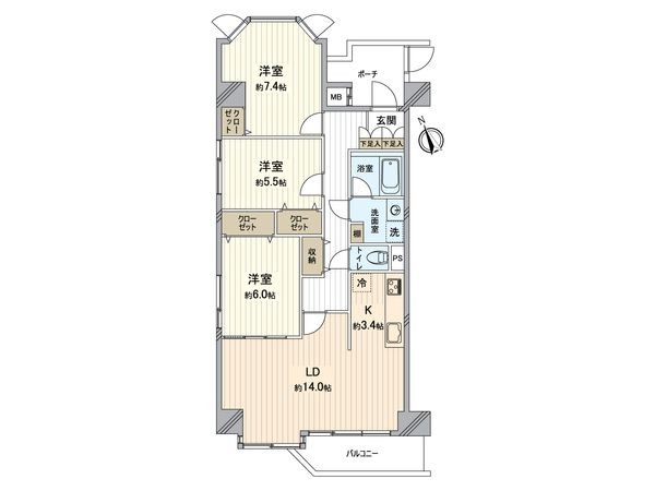 両備グレースマンション医大西Ⅱ 間取図(平面図) 両備グレースマンション医大西Ⅱ 間取図(平面図)