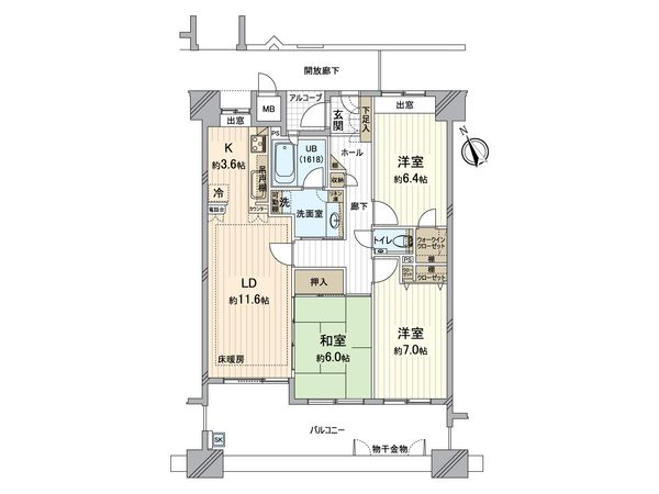 ポレスターガーデンシティ清心 間取図(平面図) ポレスターガーデンシティ清心 間取図(平面図)