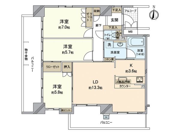 アーバンビュー城下 間取図(平面図) アーバンビュー城下 間取図(平面図)