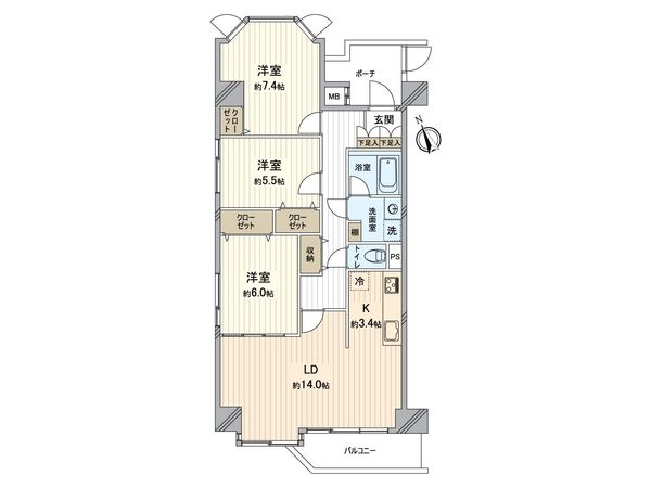 両備グレースマンション医大西Ⅱ 間取図(平面図) 両備グレースマンション医大西Ⅱ 間取図(平面図)