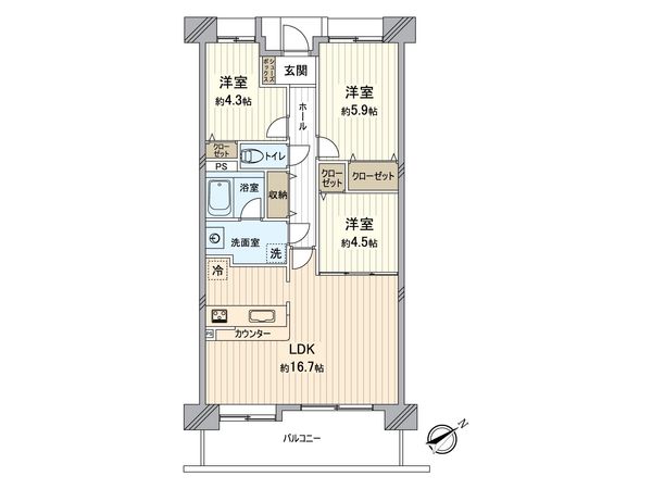 ディアステージ操山 間取図(平面図) ディアステージ操山 間取図(平面図)